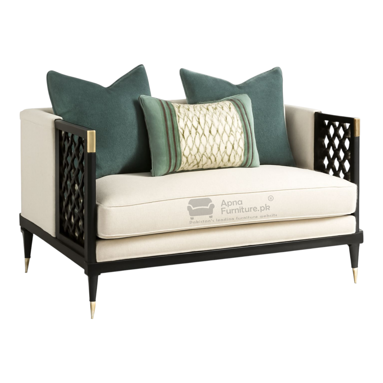 Ghazal 6 Seater Sofa Set in Solid Wood for Drawing Room and Living Room