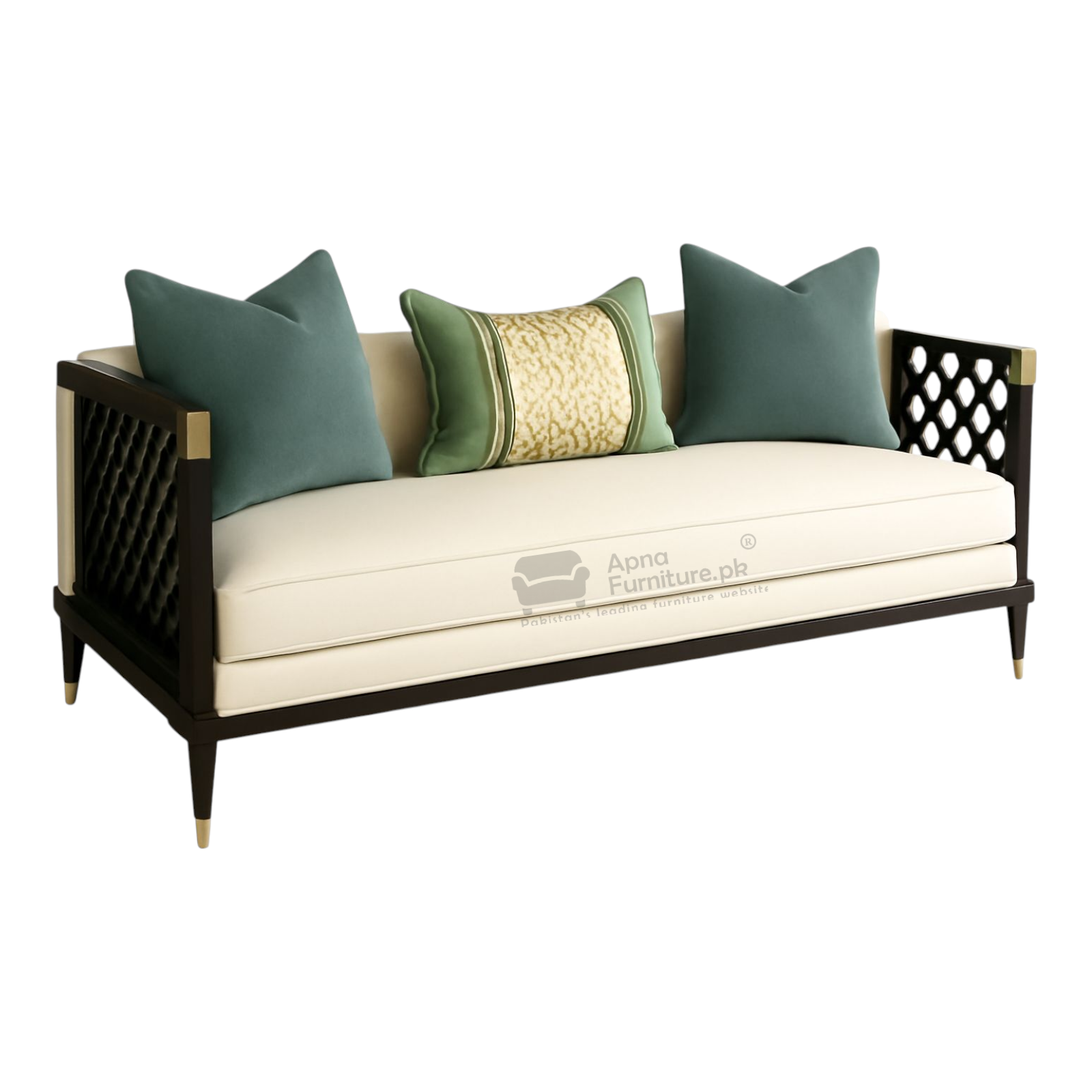 Ghazal 6 Seater Sofa Set in Solid Wood for Drawing Room and Living Room