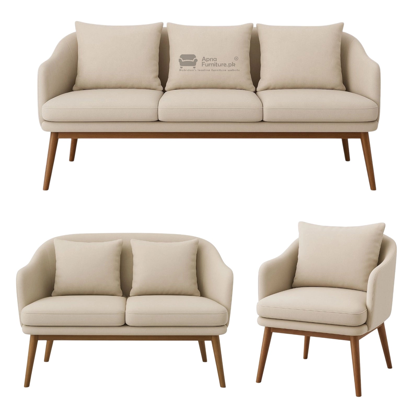 Firo 6 seater sofa set in Solid Wood