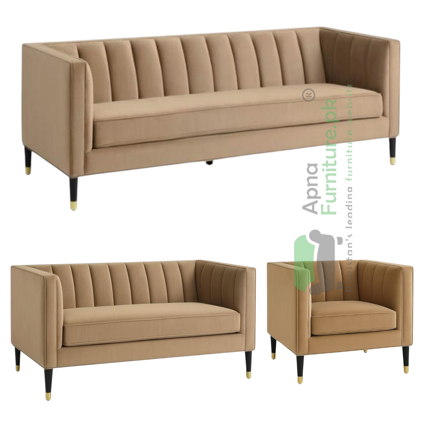 Bravia 6 Seater Sofa Set in Solid Wood