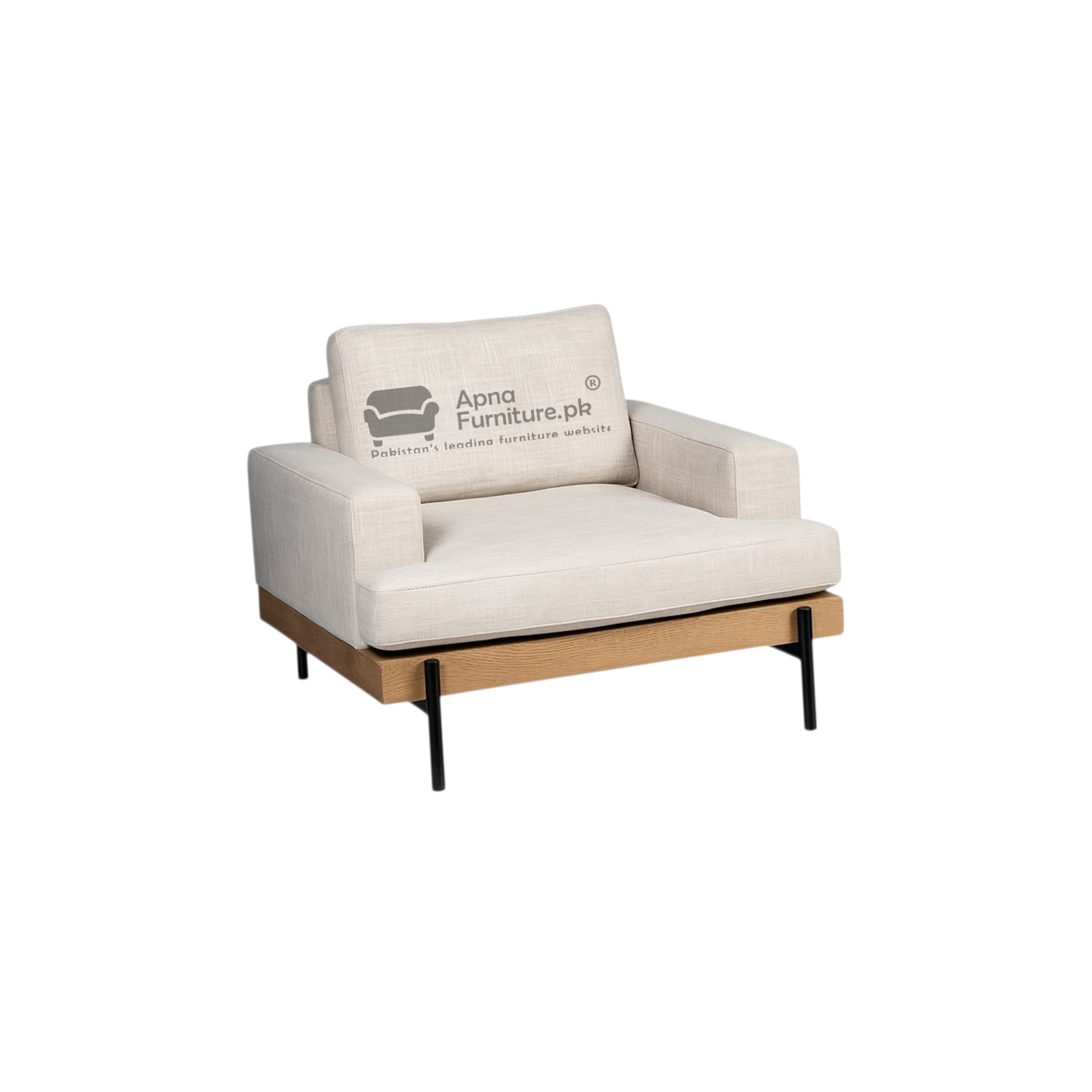 Sophia 6 Seater Sofa Set in Solid Wood and Iron Base