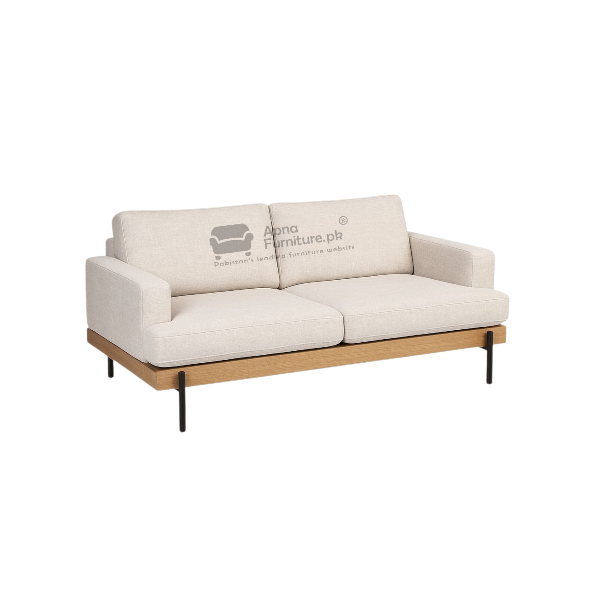 Sophia 6 Seater Sofa Set in Solid Wood and Iron Base