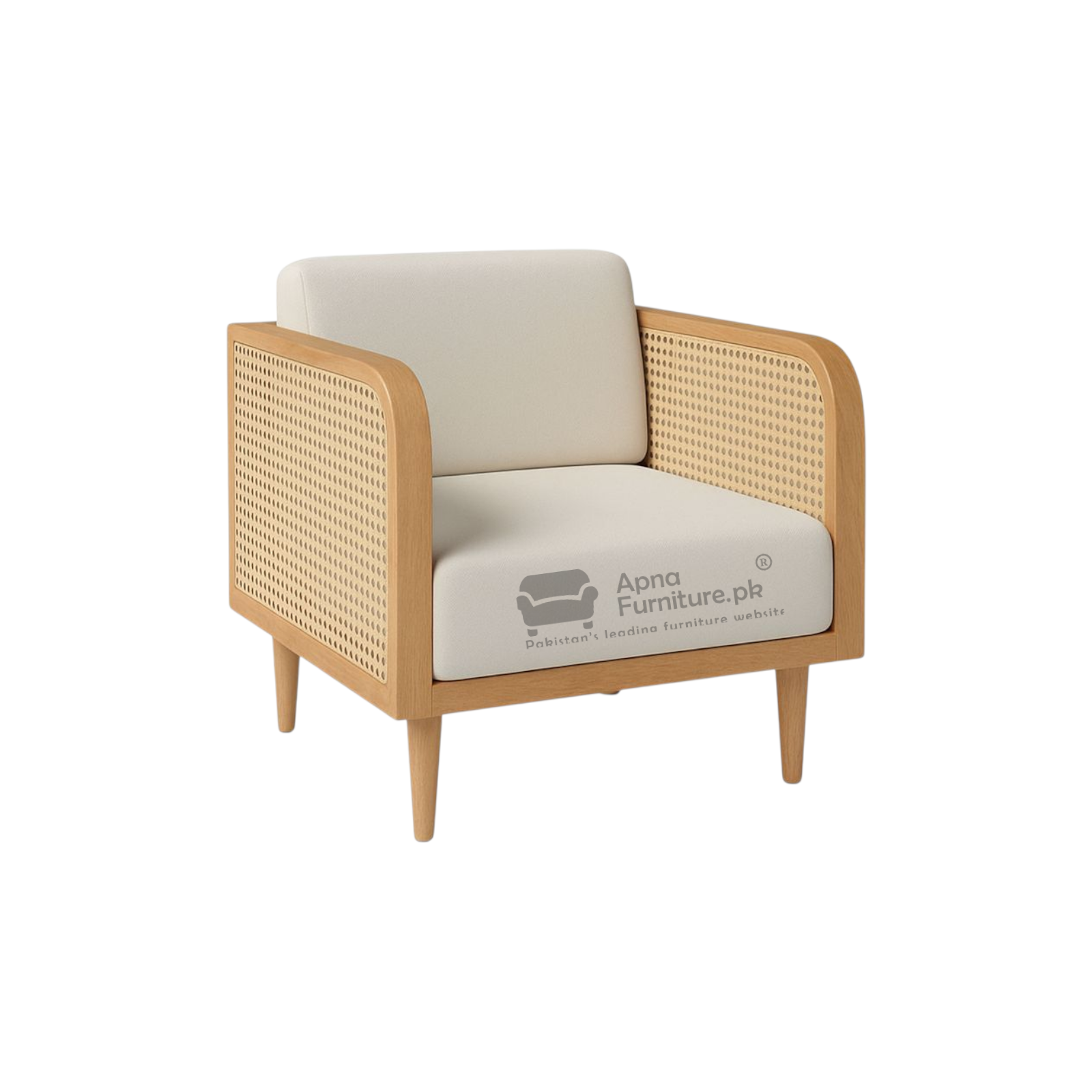 Bravo 6 Seater Sofa Set in Solid Wood and Rattan