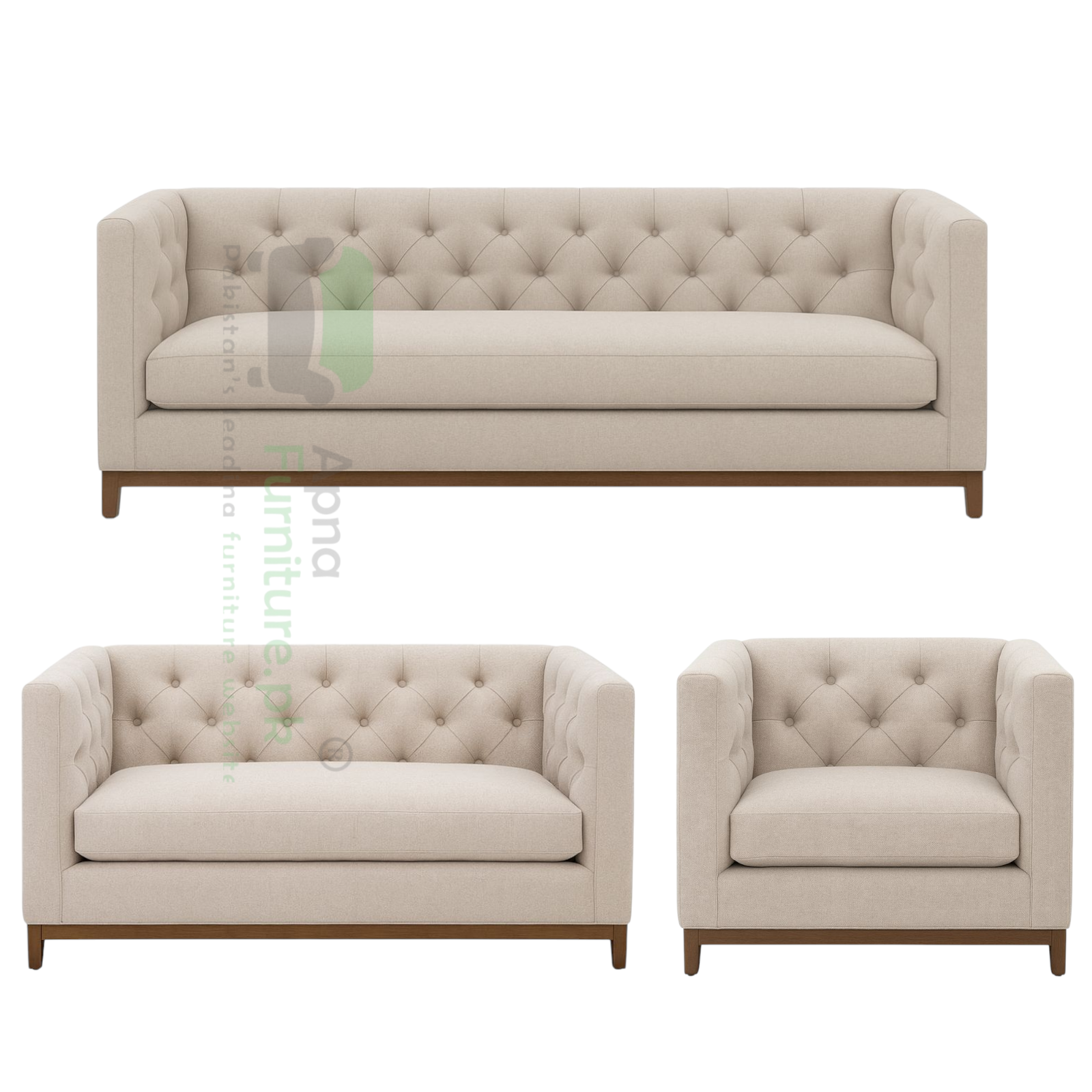 Samson 6 Seater Sofa Set in Solid Wood