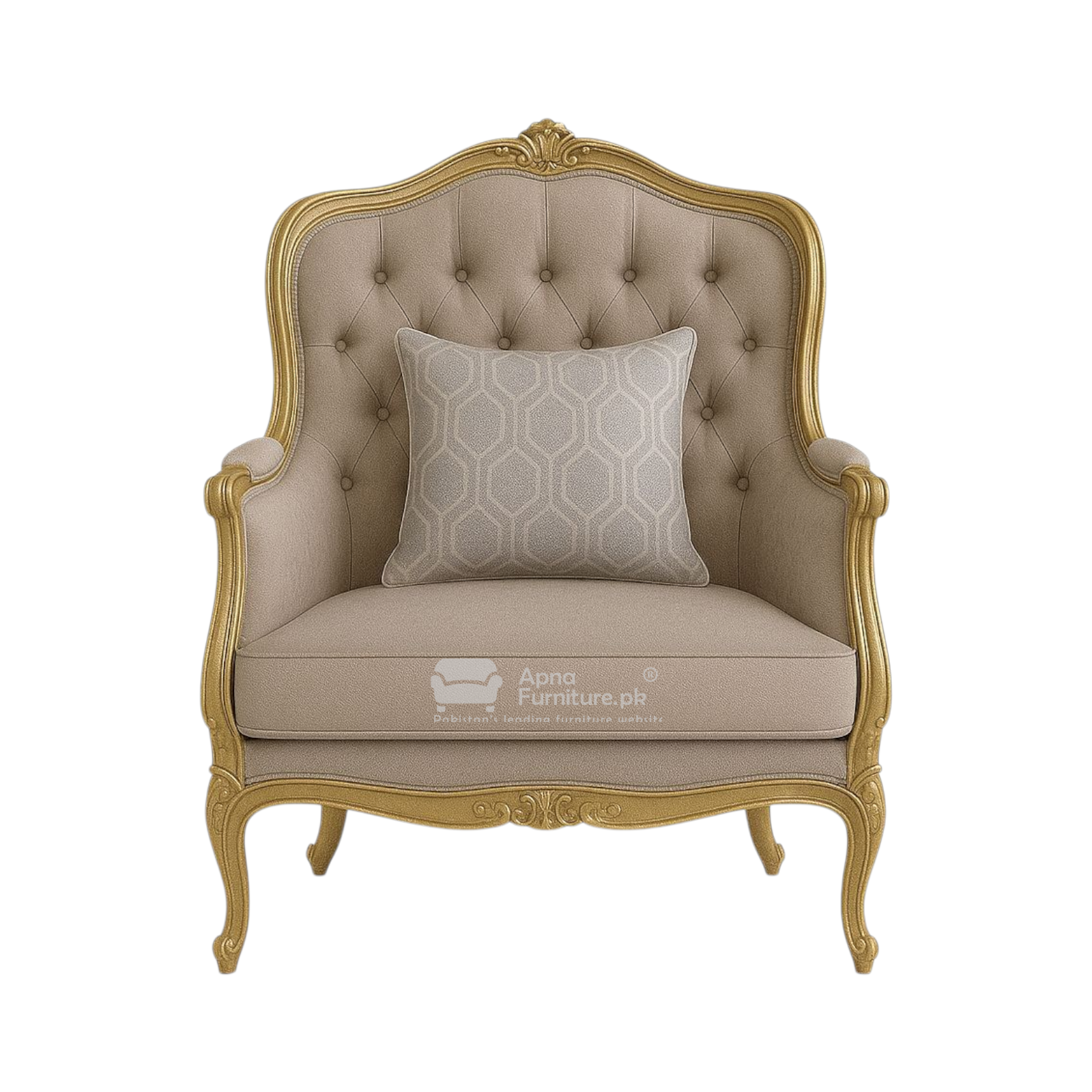 Crescent 6 Seater Carved Wood Sofa Set