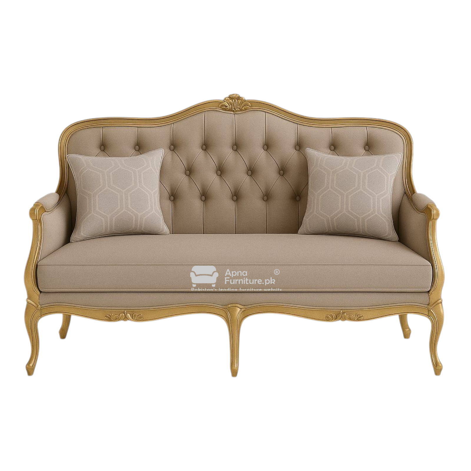 Crescent 6 Seater Carved Wood Sofa Set