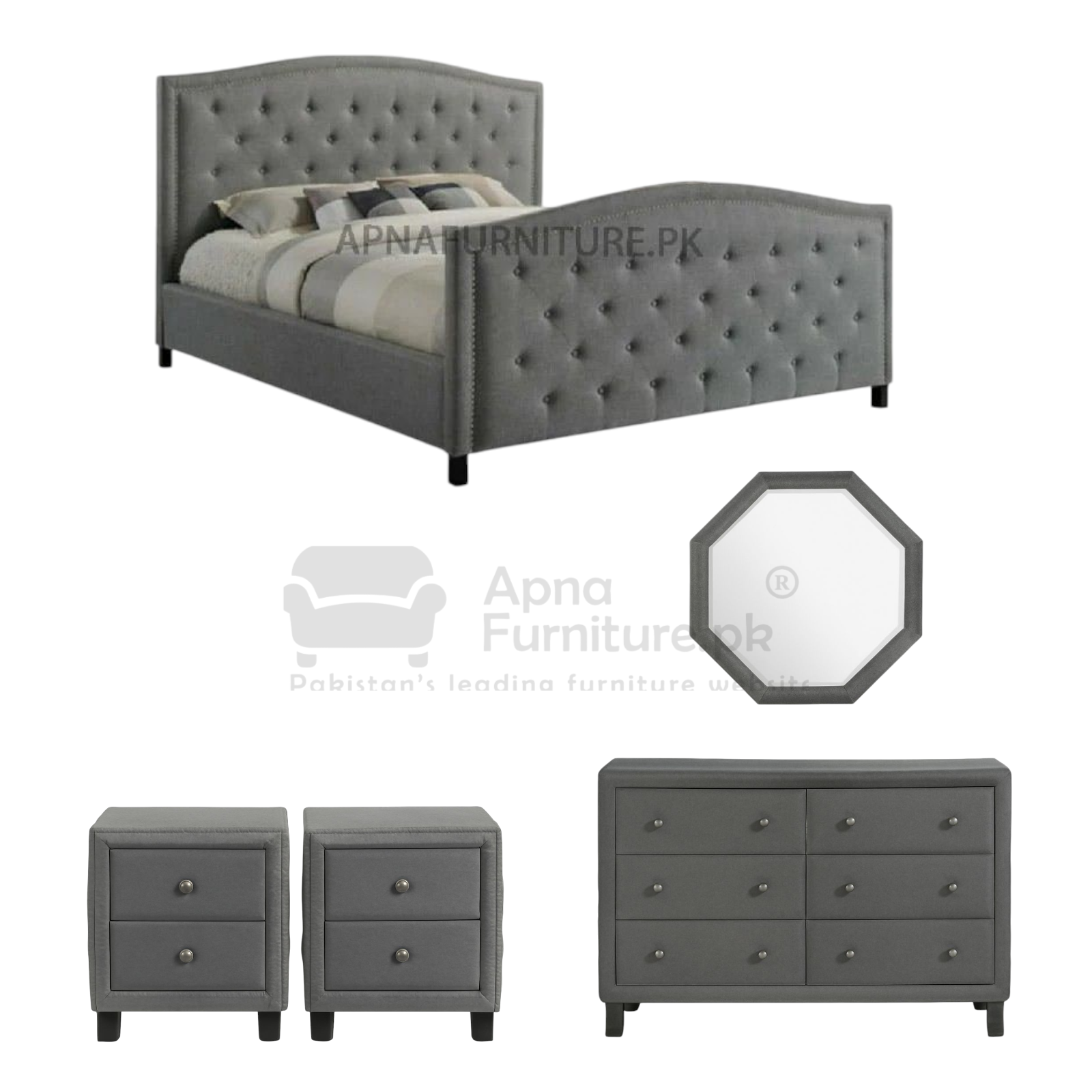 Berta Double Bed Set 5 Piece