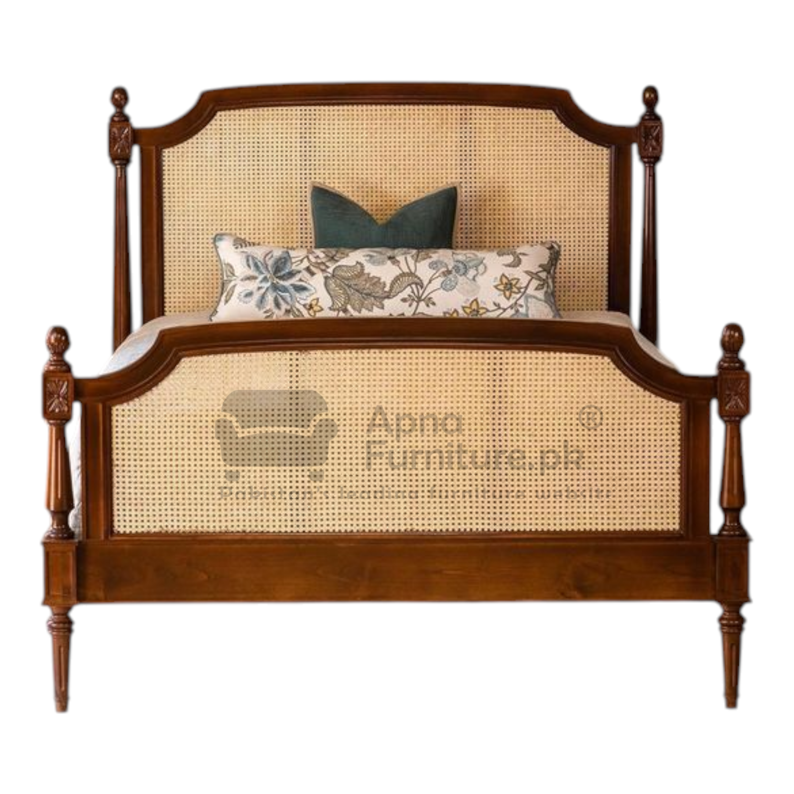 Maya Rattan Double Bed Set 5 Piece