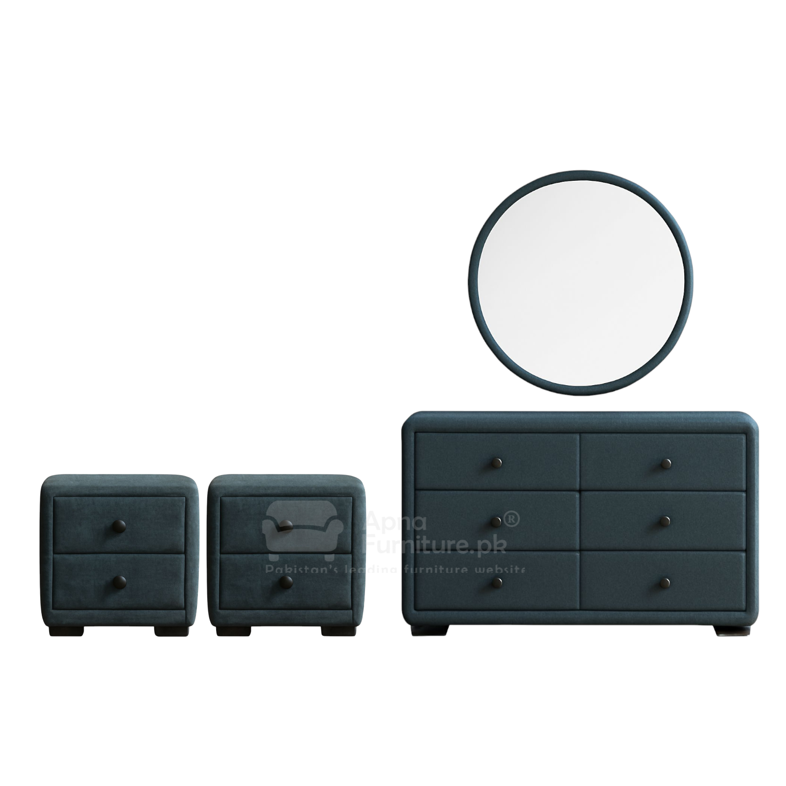 Ruba Upholstered Double Bed Set (5 Piece)