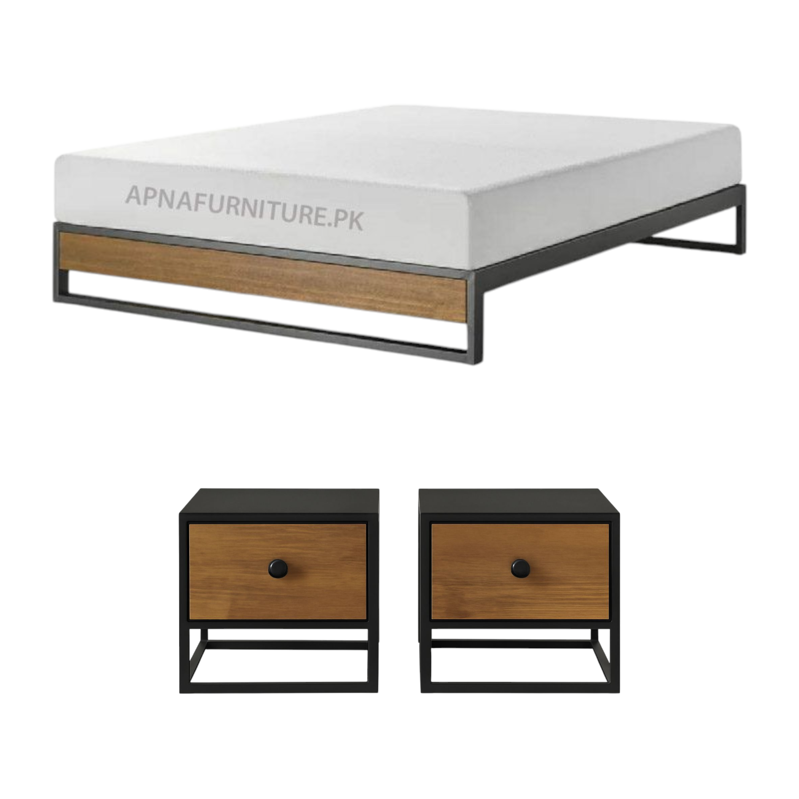 Kiwi Iron Double Bed Set (5 Piece)