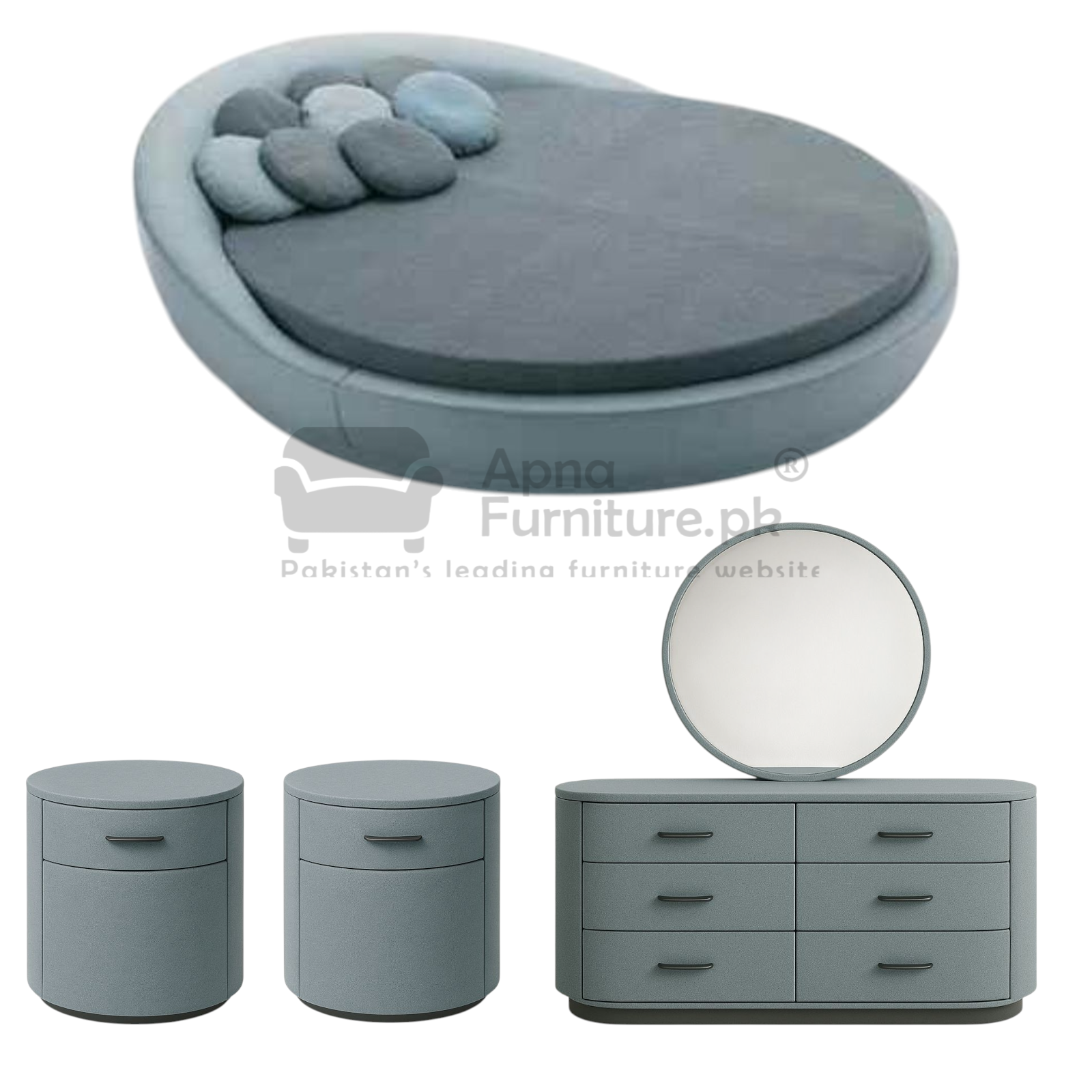 Lilac Round Bed Set (5 Piece)