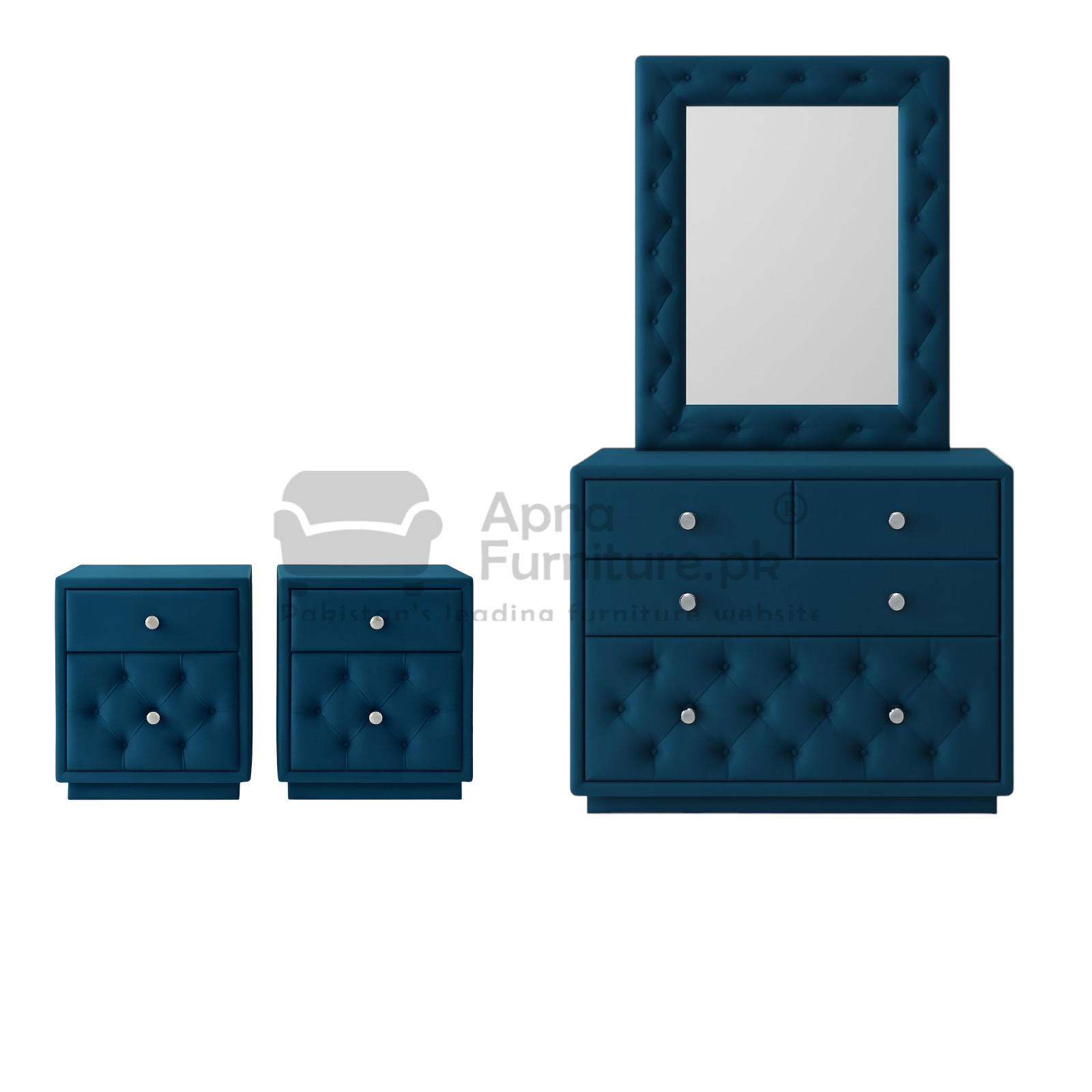 Lime Upholstered Double Bed Set (5 Piece)