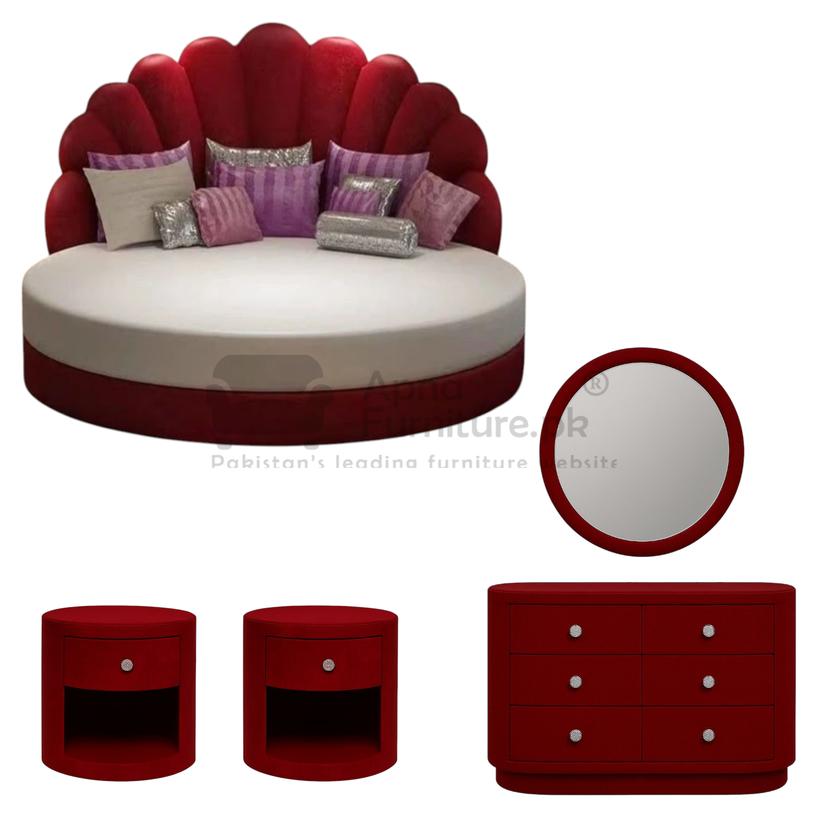 Abeer Round Bed Set (5 Piece)