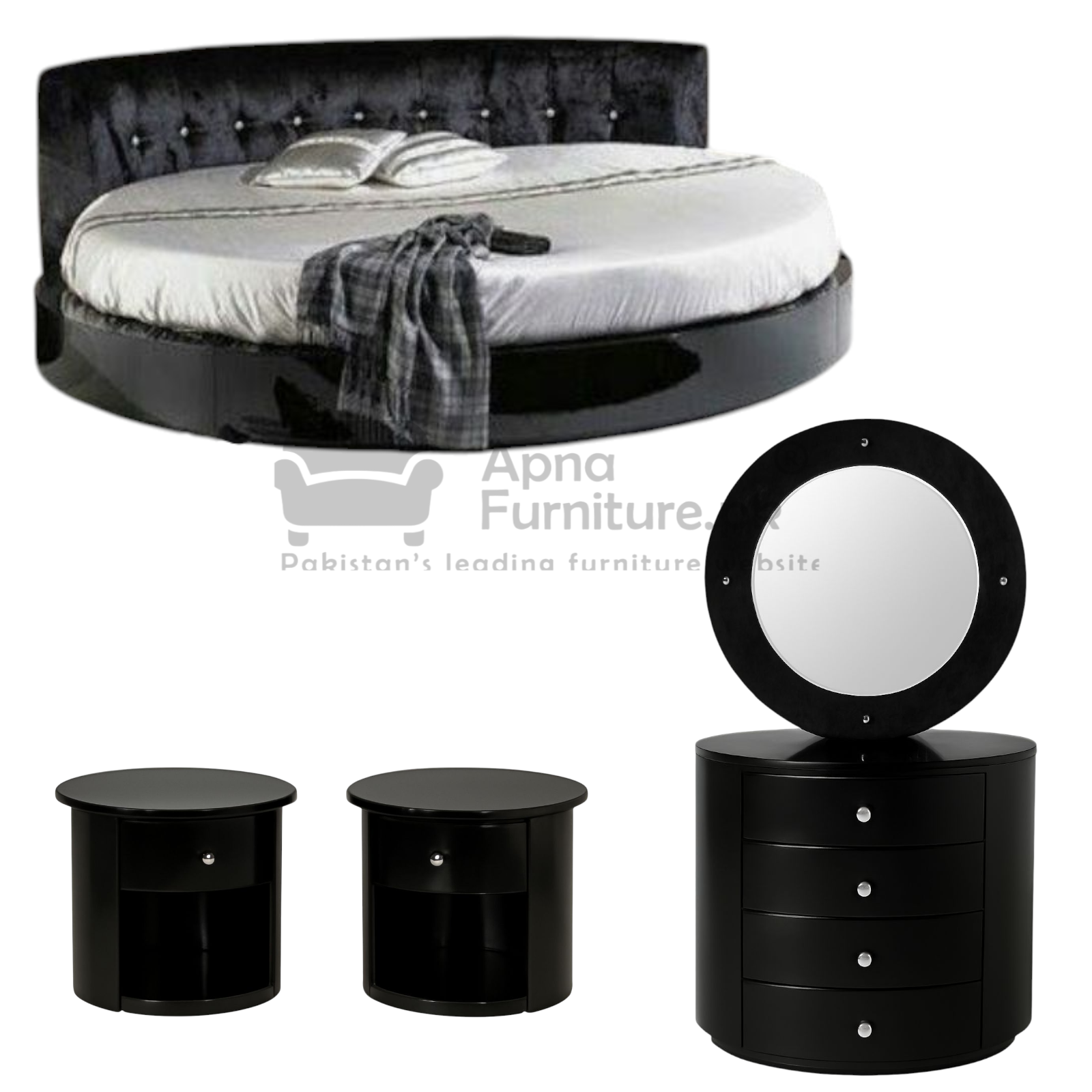 Orchard Round Bed Set (5 Piece)