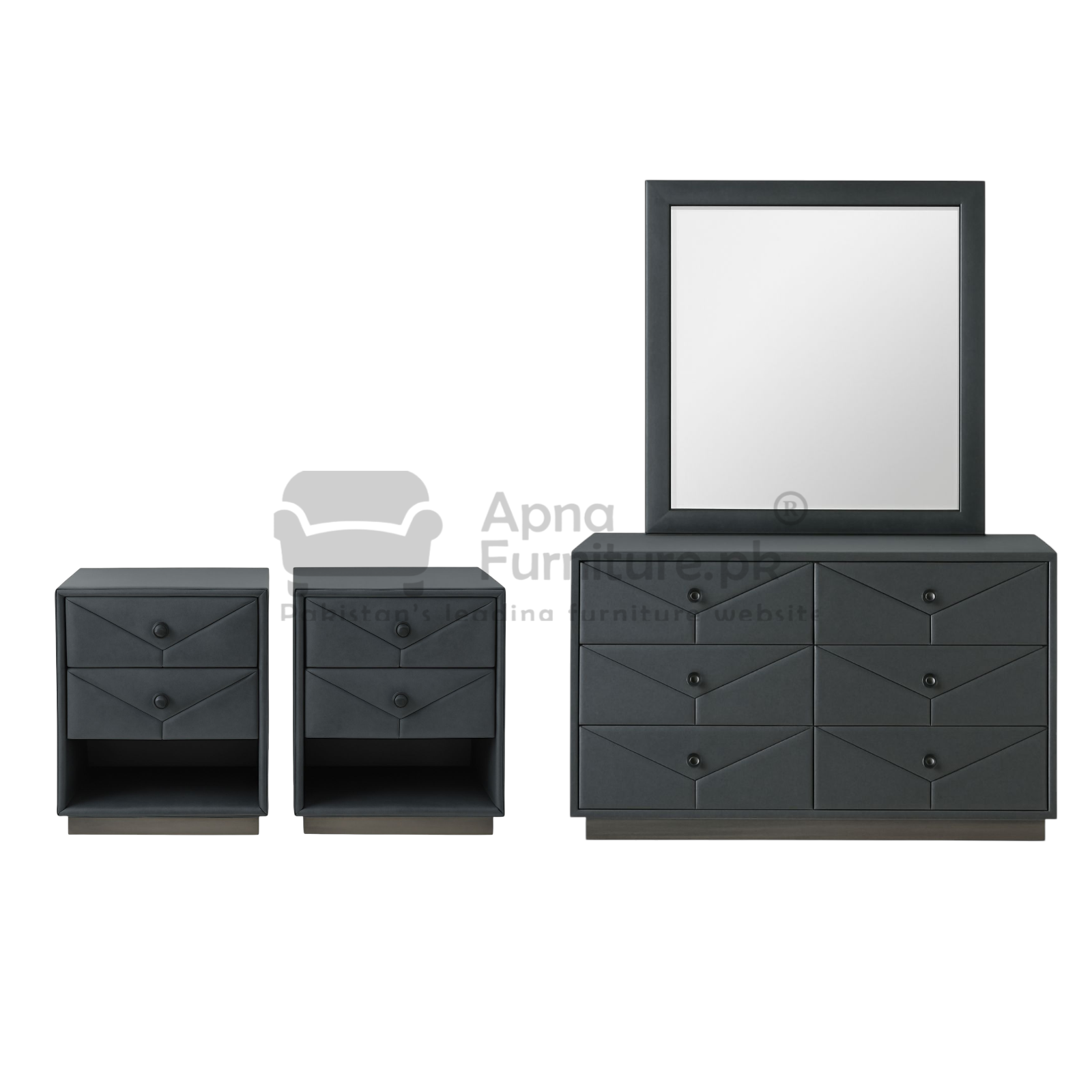 Jumana Upholstered Double Bed Set (5 Piece)