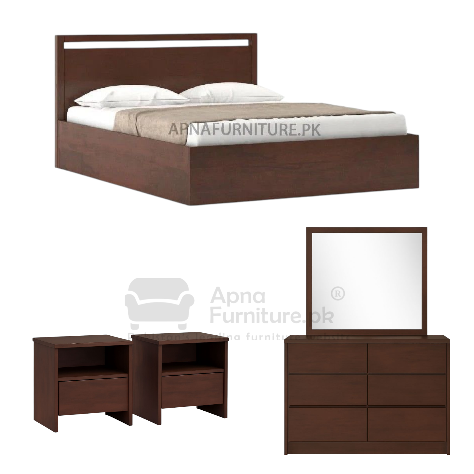 Nisa Double Bed Set 5 Piece