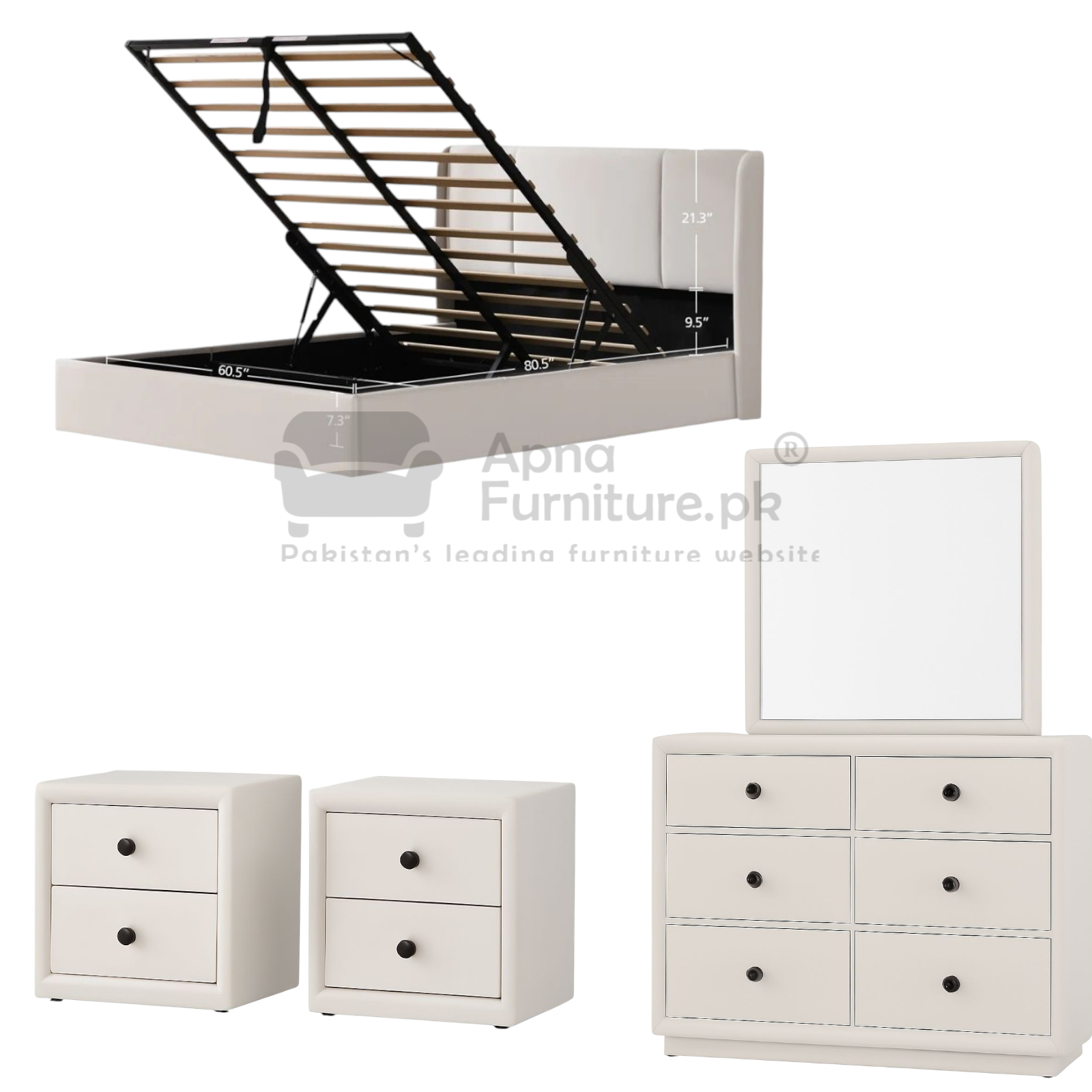 Dima Storage Double Bed Set (5 Piece)