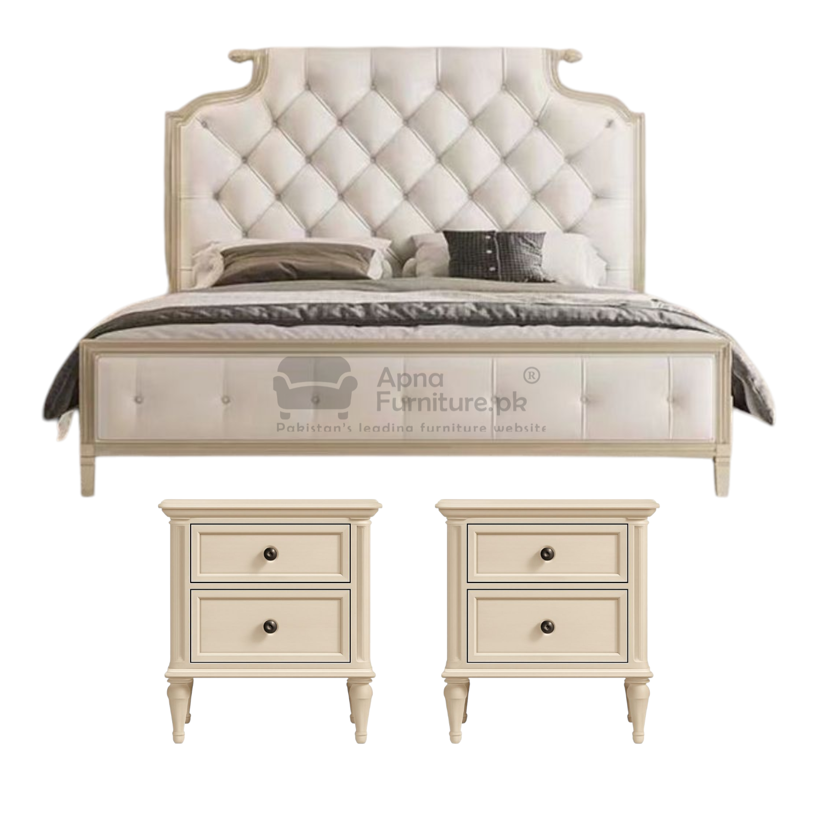 Rev Wooden Double Bed Set (5 Piece)