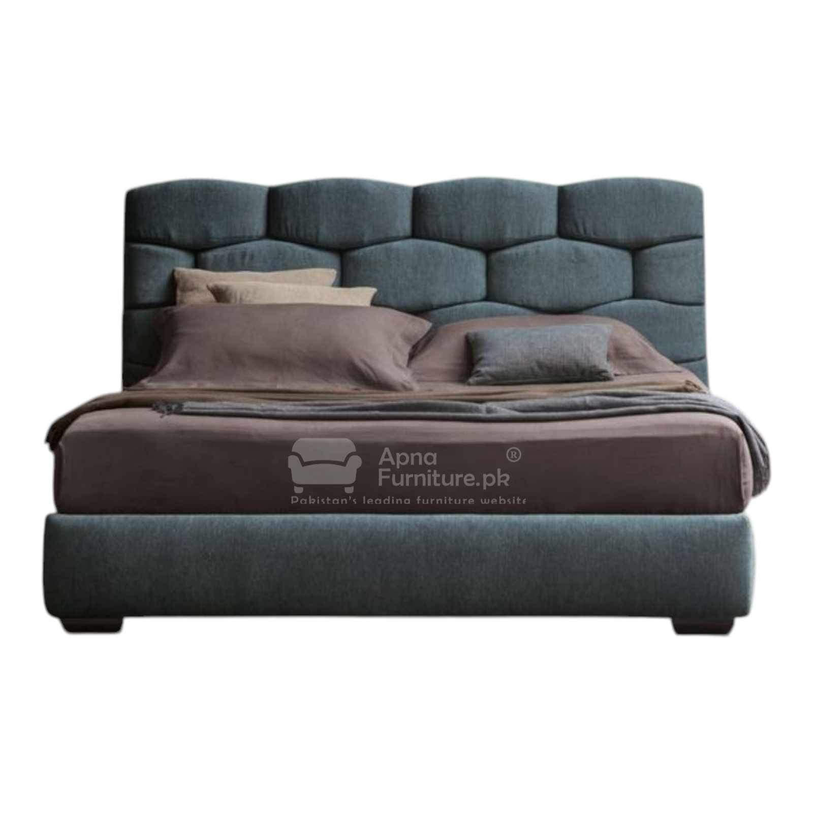 Ruba Upholstered Double Bed Set (5 Piece)