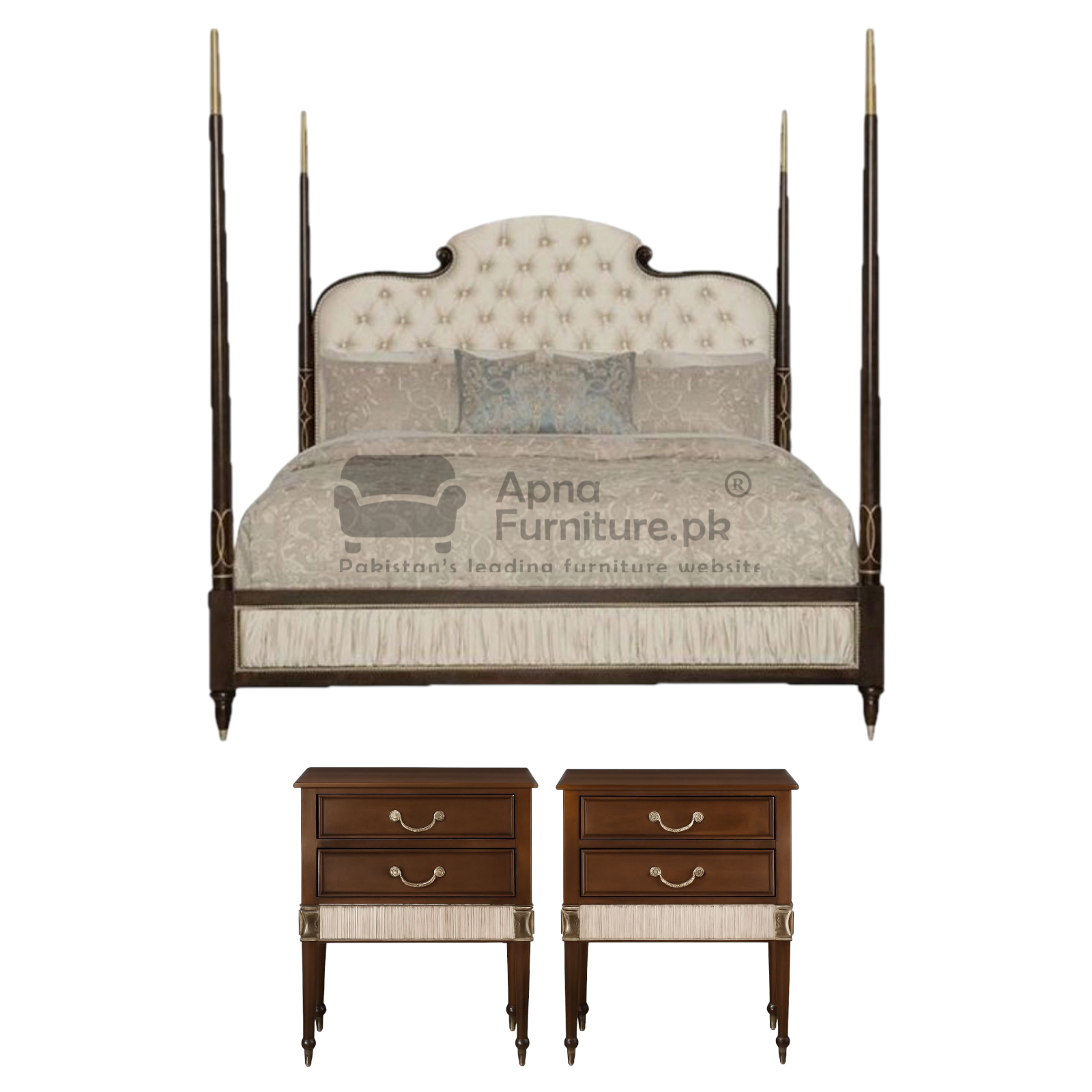 Giselle Wooden Double Bed Set (5 Piece)