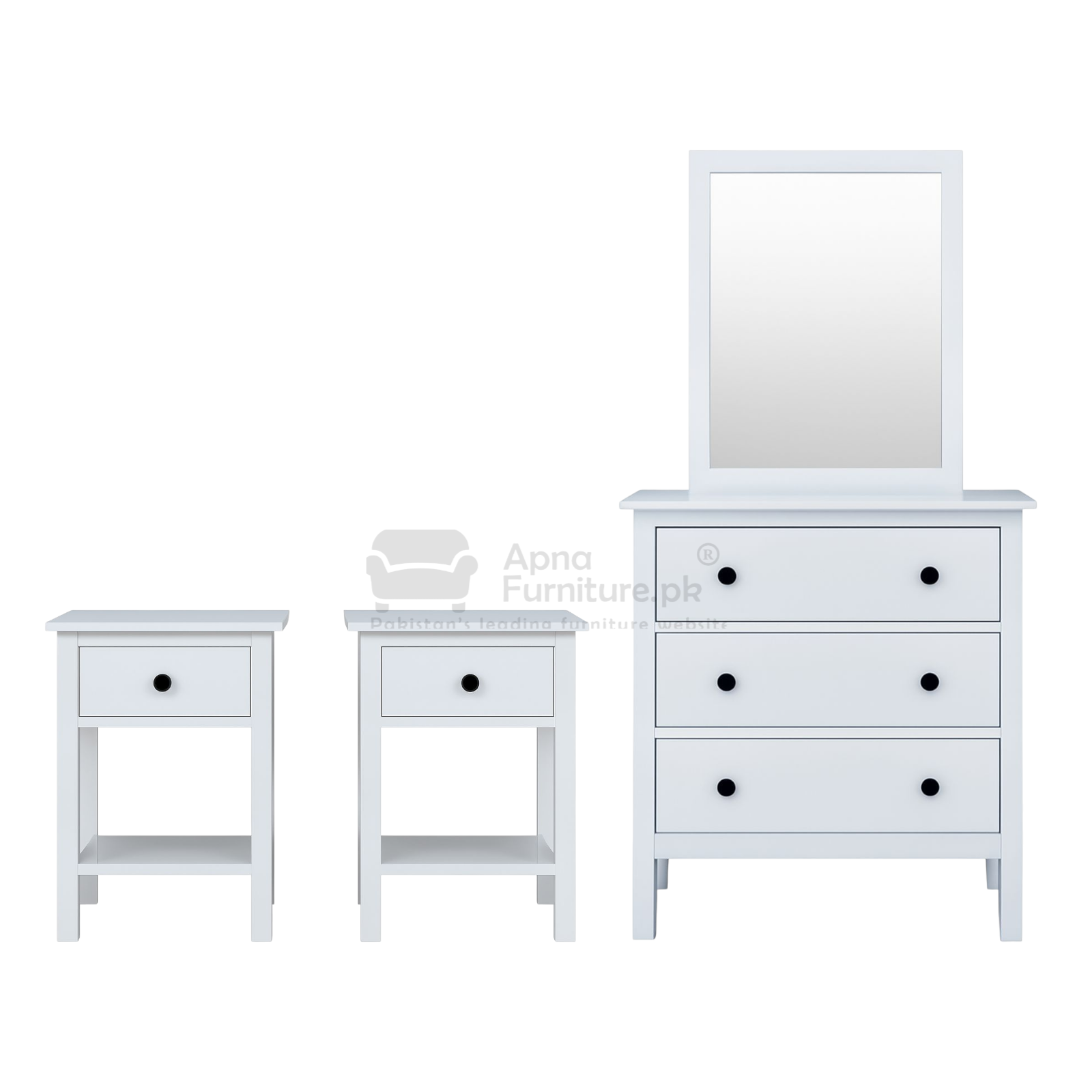 Wane Wooden Double Bed Set (5 Piece)