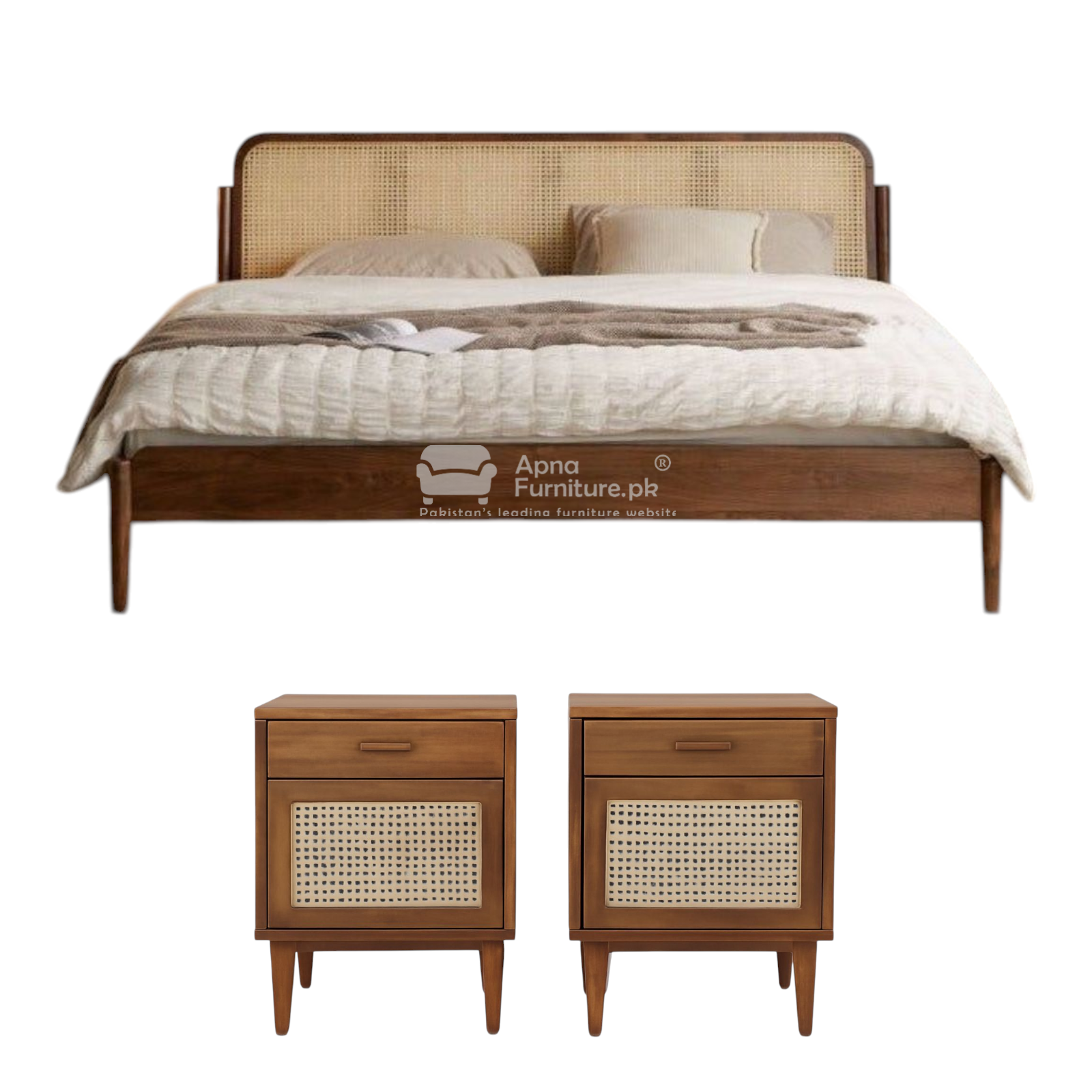 Narmeen Rattan Double Bed Set (5 Piece)
