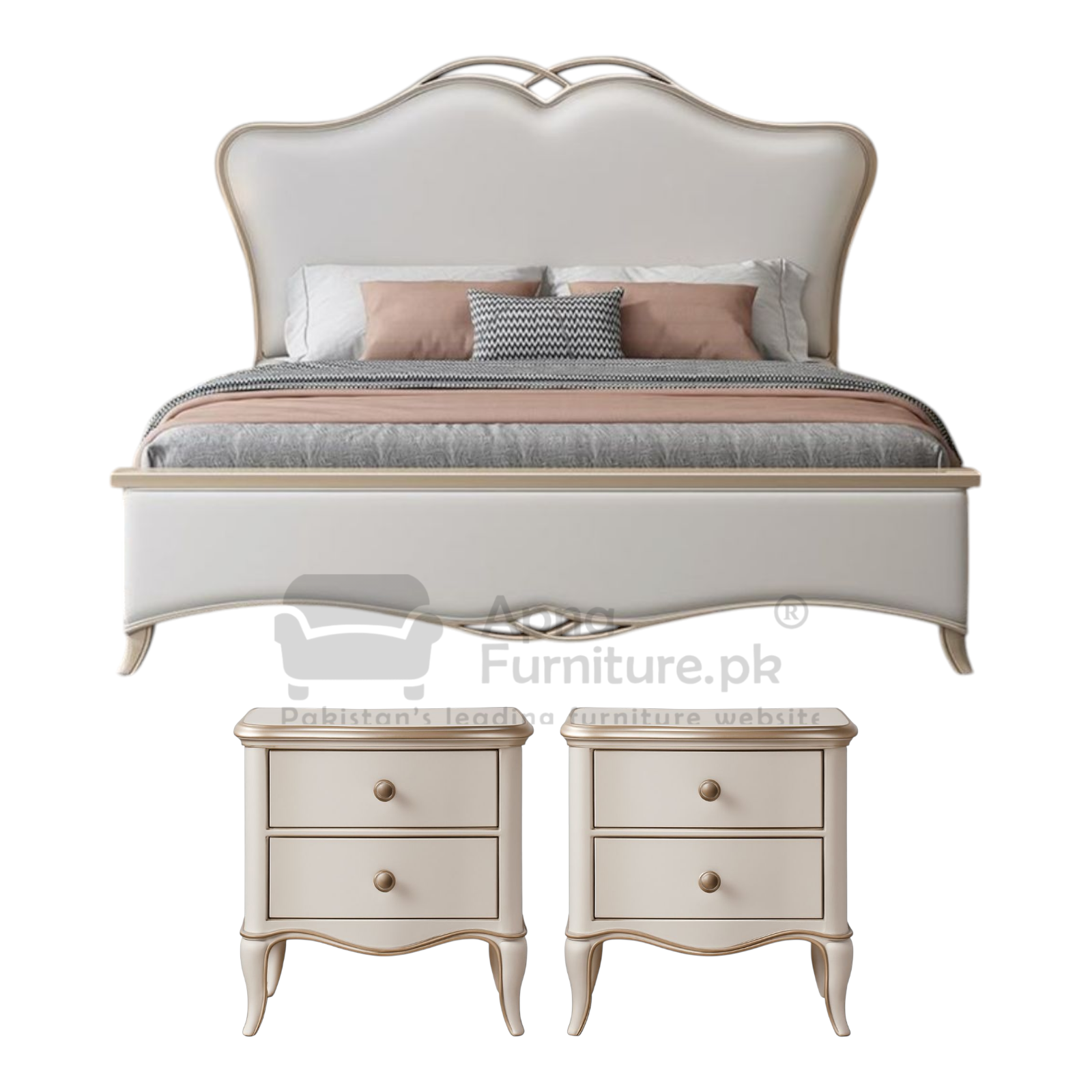 Rig Wooden Double Bed Set (5 Piece)