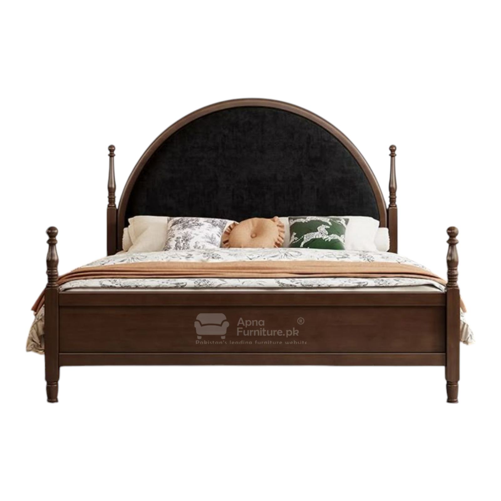 Cherry Wooden Double Bed Set (5 Piece)