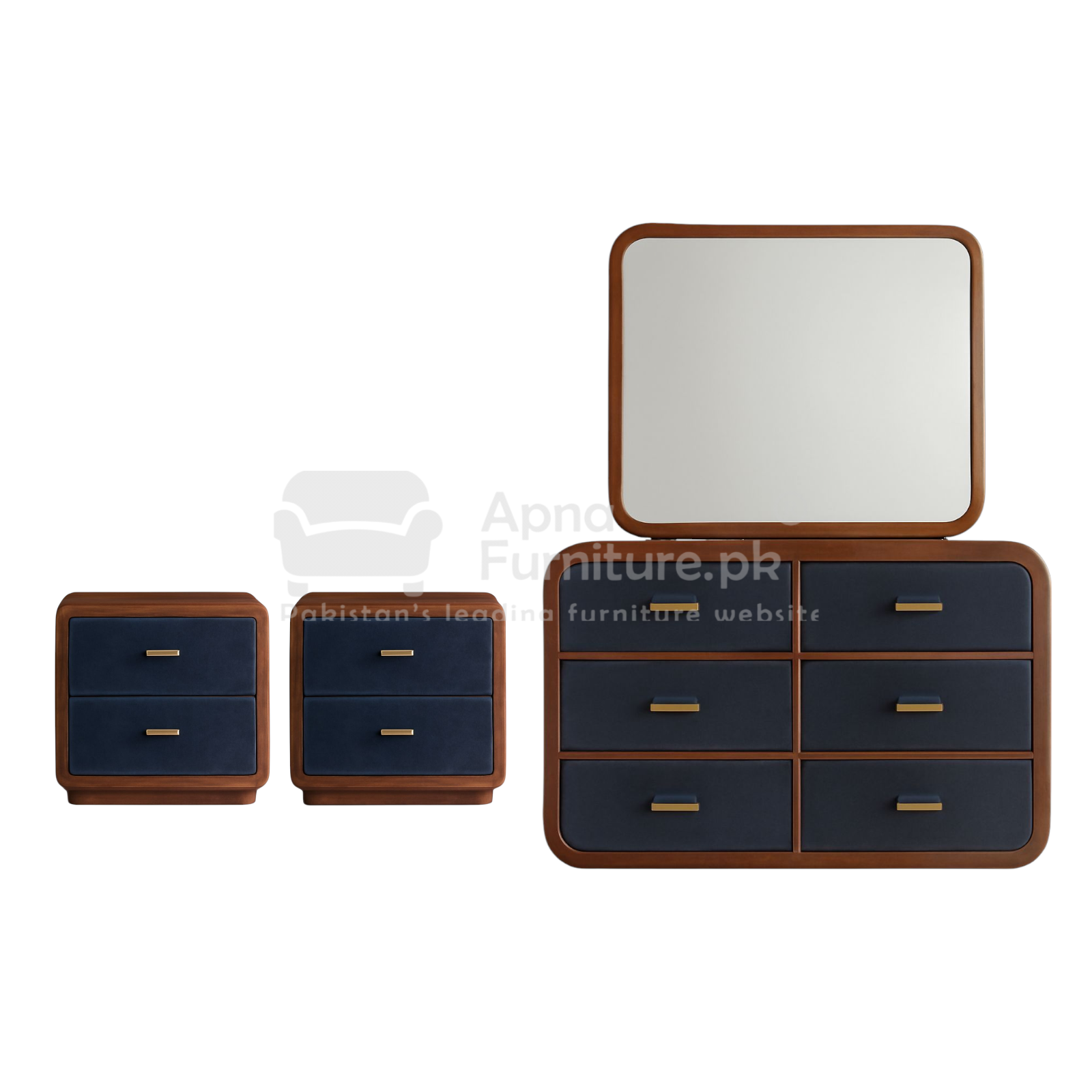 Rania Wooden Double Bed Set 5 Piece